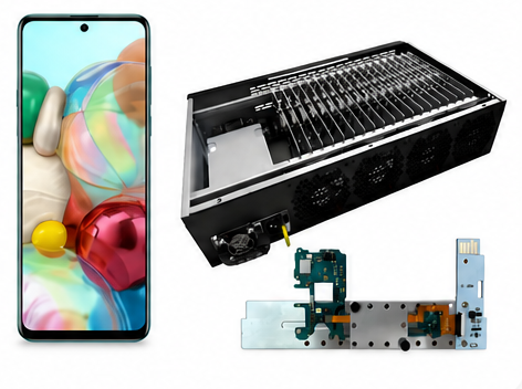 Samsung A71 phone farm hardware