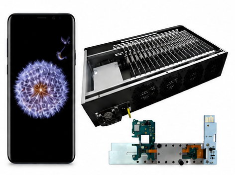 Samsung S9 phone farm hardware